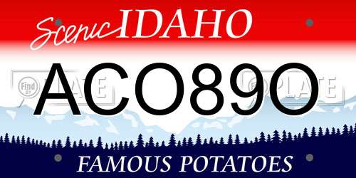 ACO89O Idaho License Plate