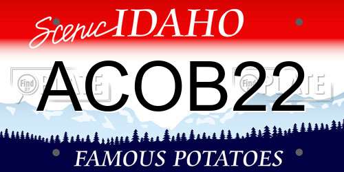 ACOB22 Idaho License Plate