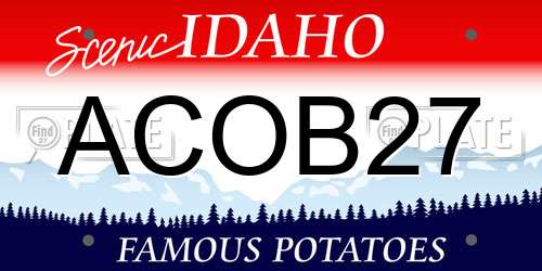 ACOB27 Idaho License Plate