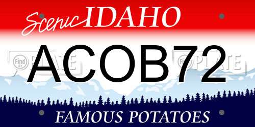 ACOB72 Idaho License Plate