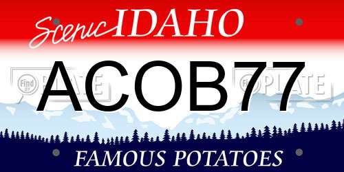 ACOB77 Idaho License Plate