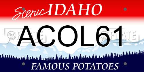ACOL61 Idaho License Plate