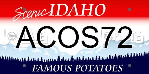 ACOS72 Idaho License Plate