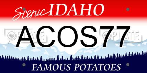 ACOS77 Idaho License Plate