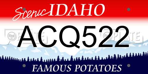 ACQ522 Idaho License Plate