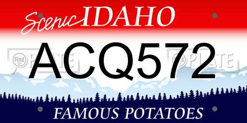 ACQ572 Idaho License Plate