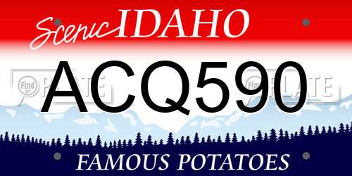 ACQ590 Idaho License Plate