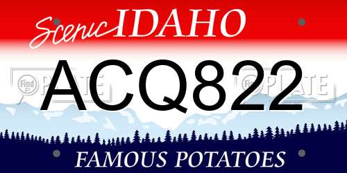 ACQ822 Idaho License Plate