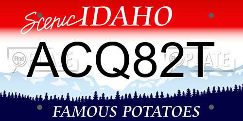 ACQ82T Idaho License Plate