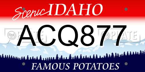 ACQ877 Idaho License Plate