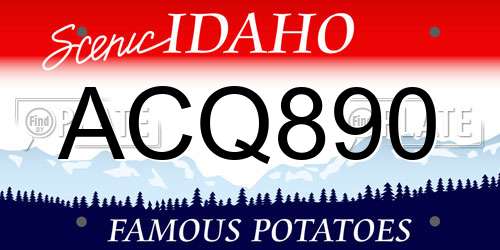 ACQ890 Idaho License Plate