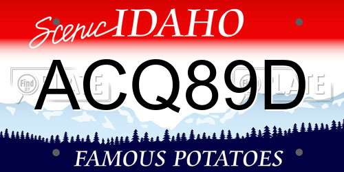 ACQ89D Idaho License Plate
