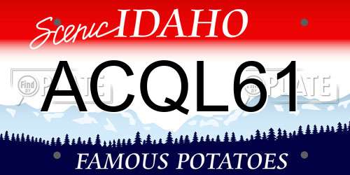 ACQL61 Idaho License Plate