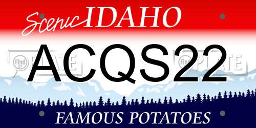 ACQS22 Idaho License Plate