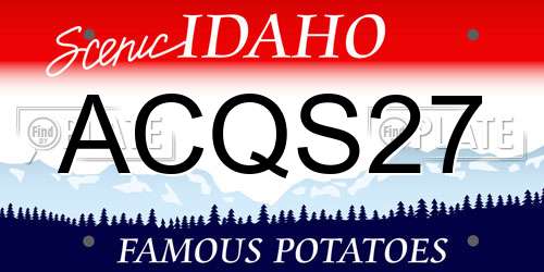 ACQS27 Idaho License Plate
