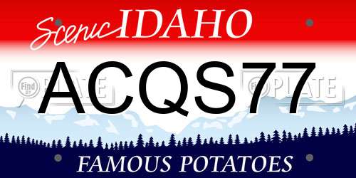ACQS77 Idaho License Plate
