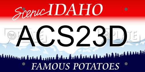 ACS23D Idaho License Plate