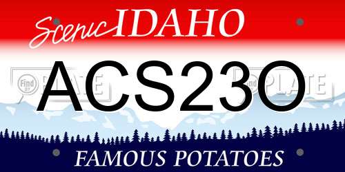 ACS23O Idaho License Plate