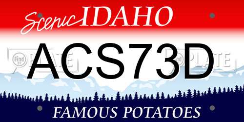 ACS73D Idaho License Plate