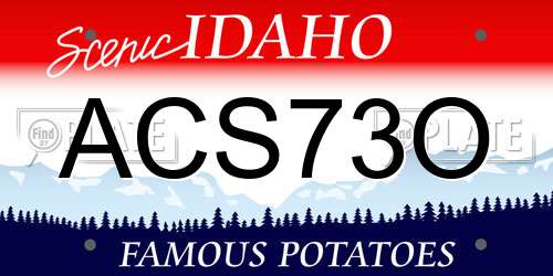 ACS73O Idaho License Plate