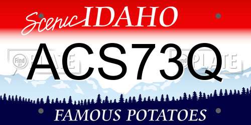 ACS73Q Idaho License Plate