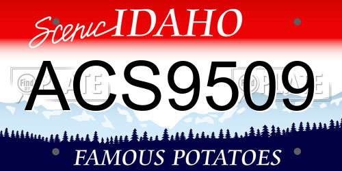 ACS9509 Idaho License Plate