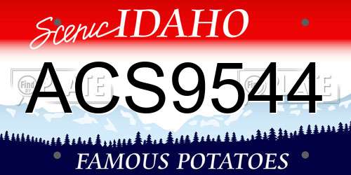 ACS9544 Idaho License Plate