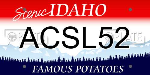 ACSL52 Idaho License Plate