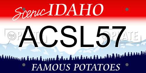 ACSL57 Idaho License Plate