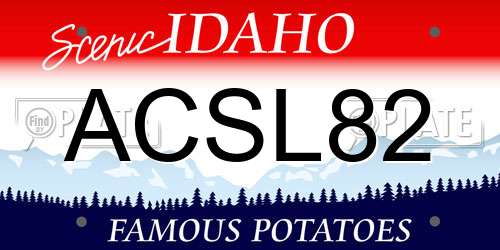 ACSL82 Idaho License Plate