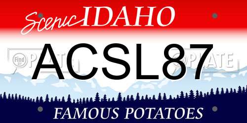 ACSL87 Idaho License Plate