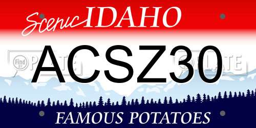 ACSZ30 Idaho License Plate