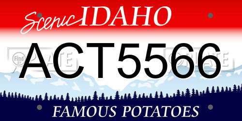 ACT5566 Idaho License Plate