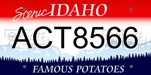 ACT8566 Idaho License Plate