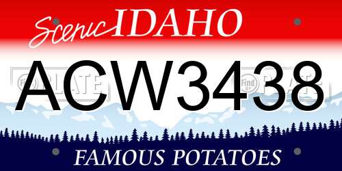 ACW3438 Idaho License Plate