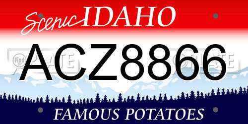 ACZ8866 Idaho License Plate