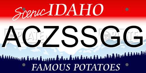 ACZSSGG Idaho License Plate