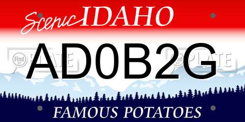AD0B2G Idaho License Plate