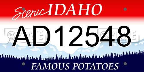 AD12548 Idaho License Plate