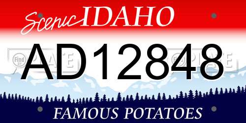 AD12848 Idaho License Plate