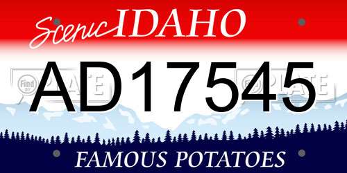 AD17545 Idaho License Plate