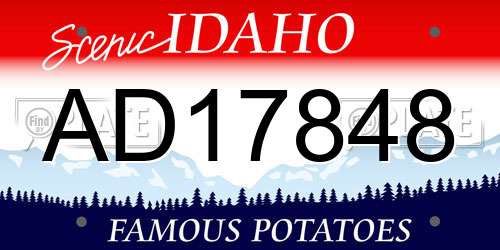 AD17848 Idaho License Plate