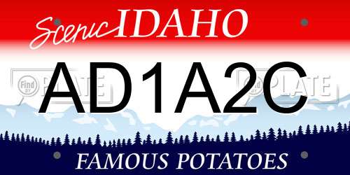 AD1A2C Idaho License Plate