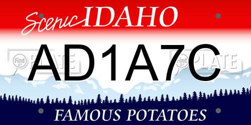 AD1A7C Idaho License Plate