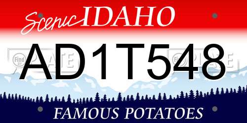 AD1T548 Idaho License Plate