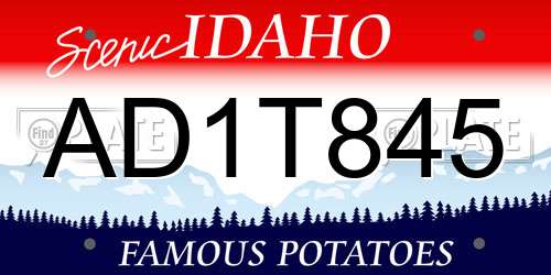 AD1T845 Idaho License Plate