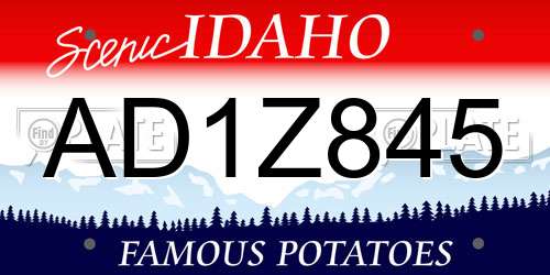 AD1Z845 Idaho License Plate
