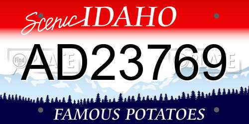 AD23769 Idaho License Plate