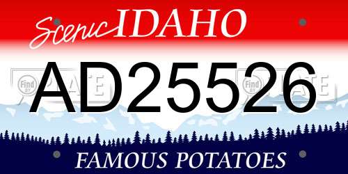 AD25526 Idaho License Plate