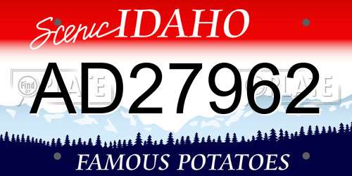 AD27962 Idaho License Plate